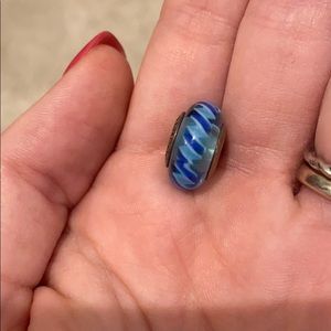 Blue glass Pandora bead